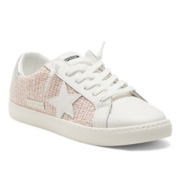 NEW Vintage Havana Carla pink Tweed Fashion Sneakers Women’s Size 7 - Picture 3 of 5